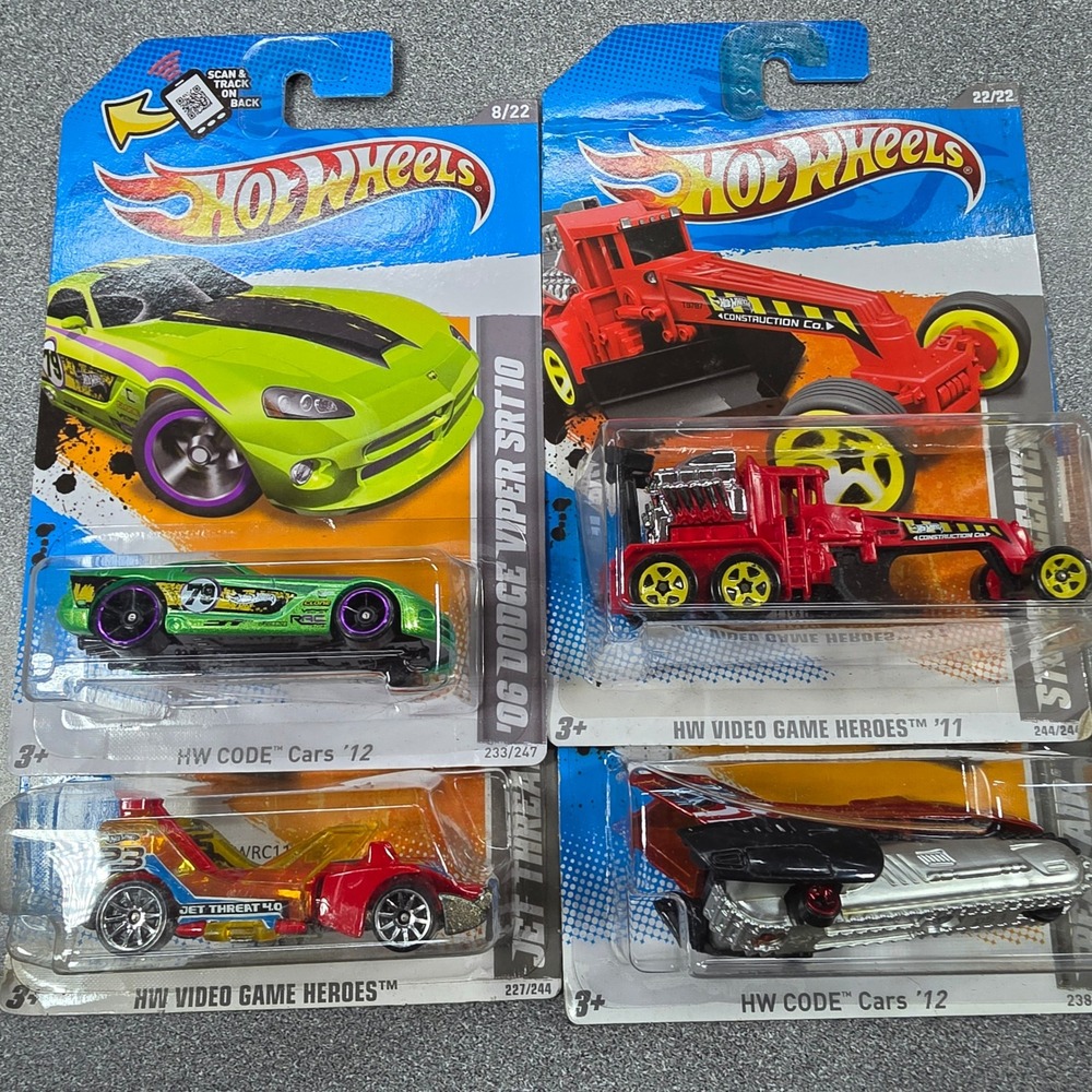 Hot Wheels Car Lot 4pk‎ Viper SRT10 Street Cleaver Jet Threat Tread Air NIB